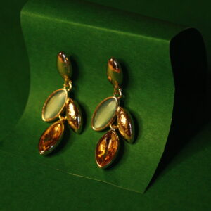 Golden Drop Multicolor Stone Earrings