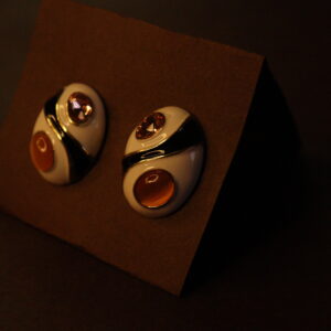 Gold Plated Orange Stone Stud