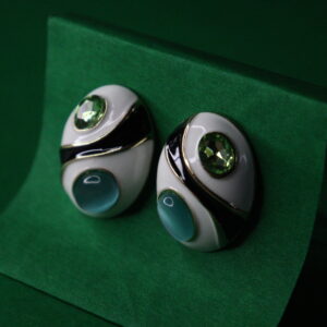 Gold Plated Green Stone Stud